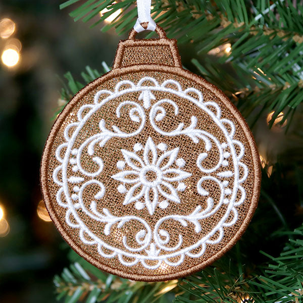 Christmas Gingerbread Cookie - Ornament (Lace)