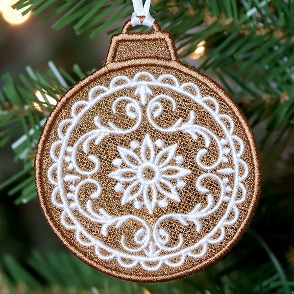Christmas Gingerbread Cookie - Ornament (Lace)