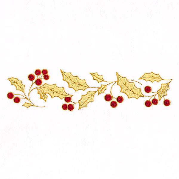 Gilded Holly & Berries Border