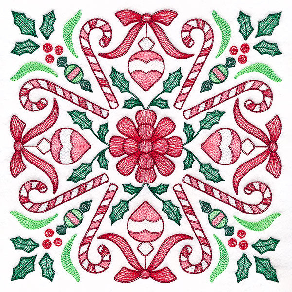 Christmas Kaleidoscope Candy Canes Square