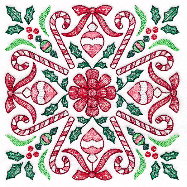 Christmas Kaleidoscope Candy Canes Square