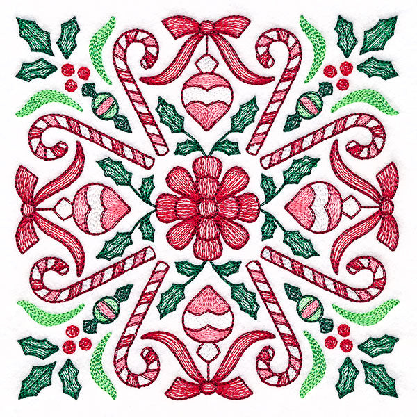 Christmas Kaleidoscope Candy Canes Square