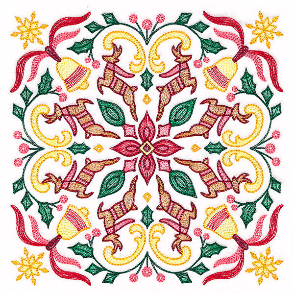 Christmas Kaleidoscope Reindeer Square
