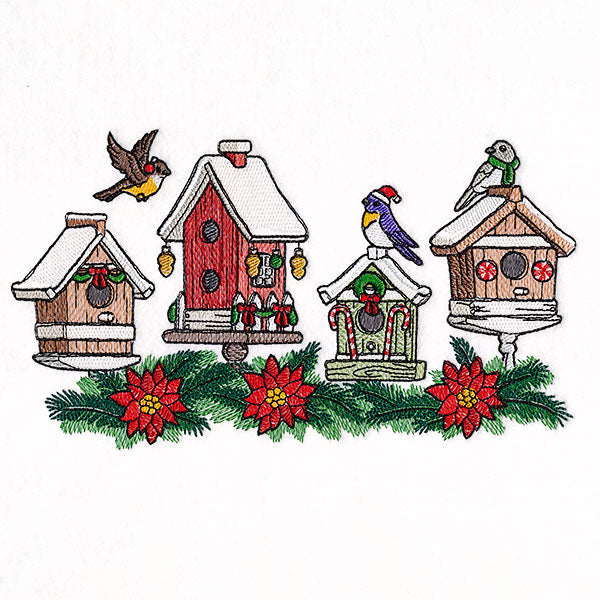 Christmas Birdhouse Block Party Border