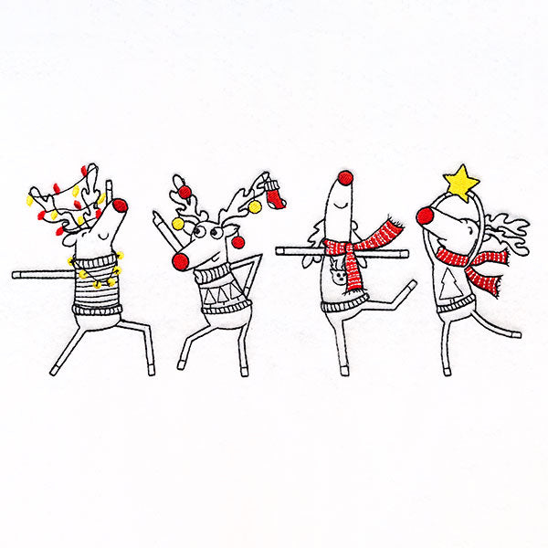 Dance Party Reindeer Border
