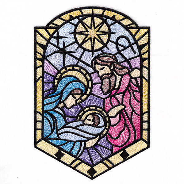 The Holy Family in Stained Glass