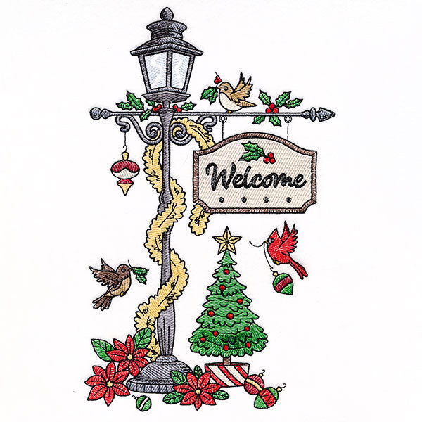 Welcome Christmas Lamppost