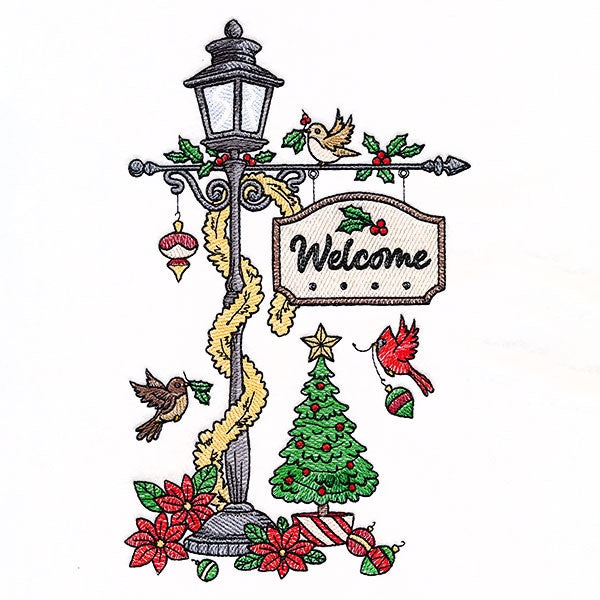 Welcome Christmas Lamppost
