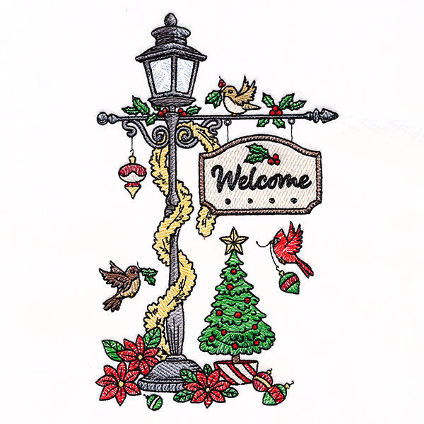 Welcome Christmas Lamppost