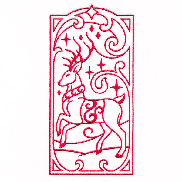 Art Deco Christmas - Reindeer 2 Panel