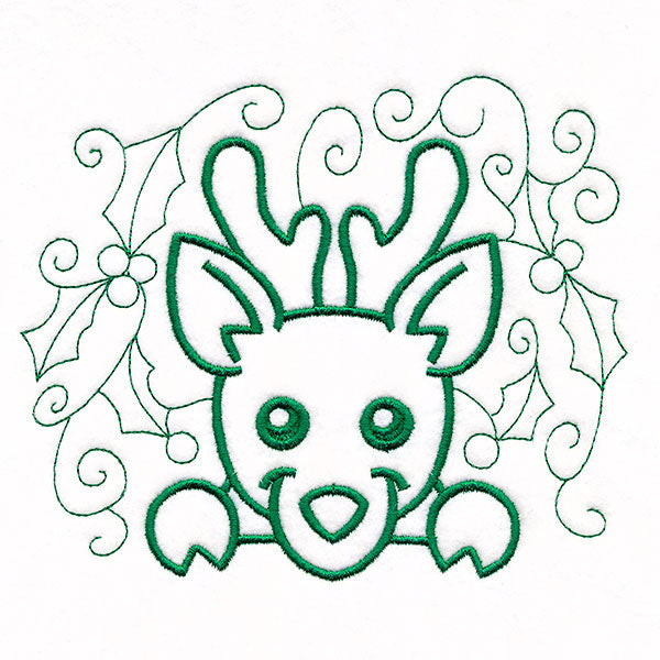 Christmas Peeking Doodles - Reindeer