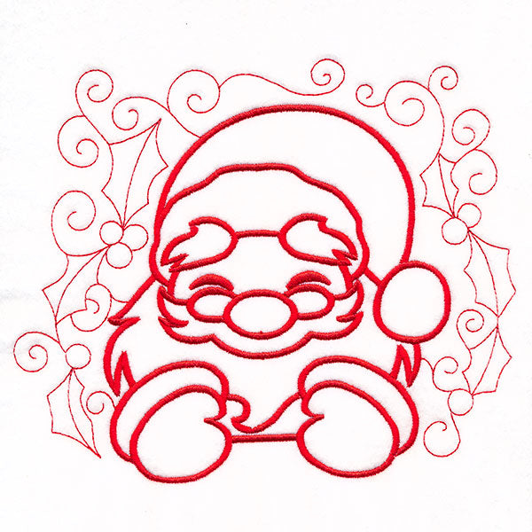 Christmas Peeking Doodles - Santa