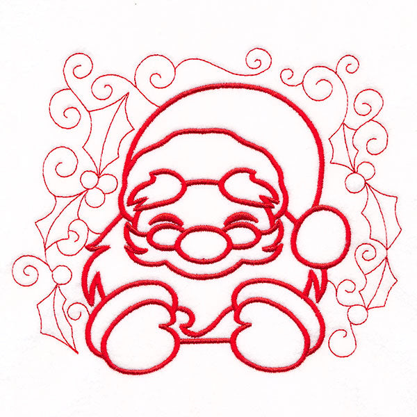 Christmas Peeking Doodles - Santa