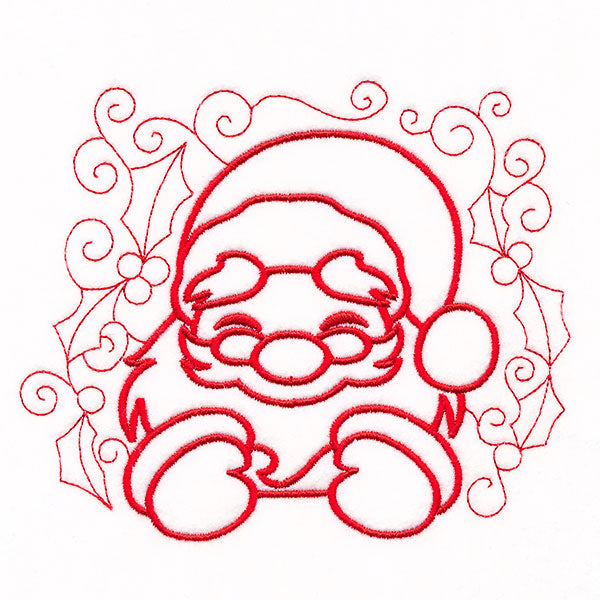 Christmas Peeking Doodles - Santa