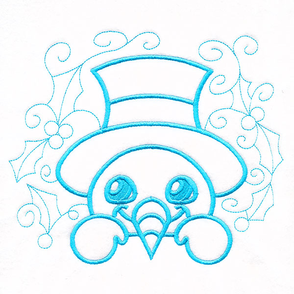 Christmas Peeking Doodles - Snowman
