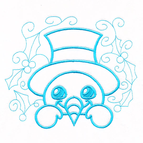Christmas Peeking Doodles - Snowman