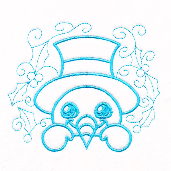 Christmas Peeking Doodles - Snowman