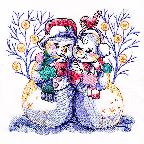 Winter Enchantment Snowman Couple