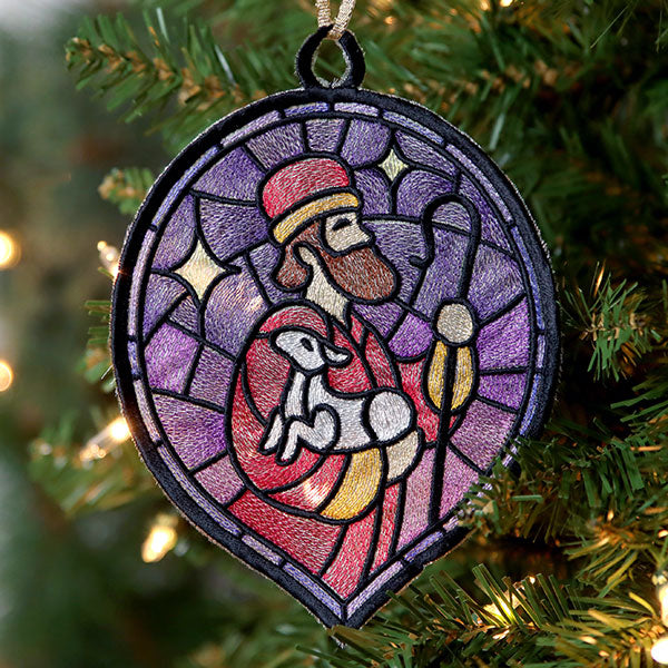 Stained Glass Nativity Ornament - Shepherd