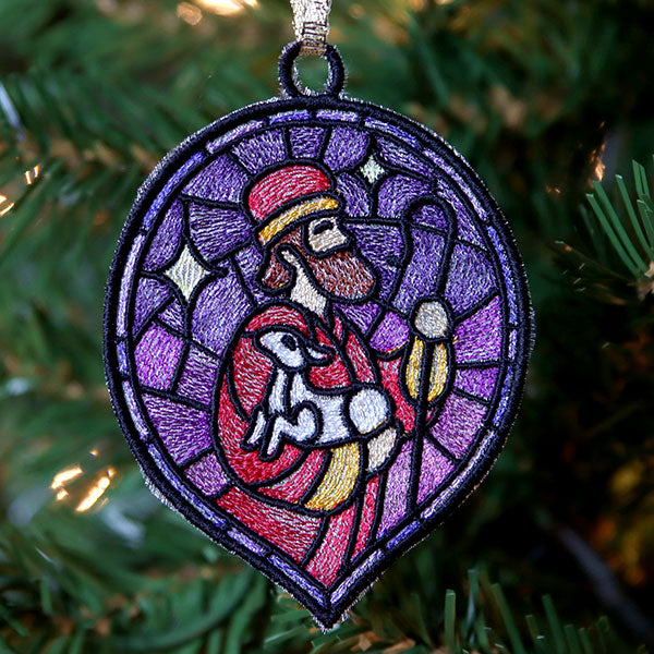 Stained Glass Nativity Ornament - Shepherd