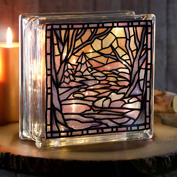 Four Seasons Stained Glass Square - Winter