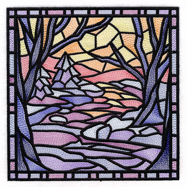Four Seasons Stained Glass Square - Winter