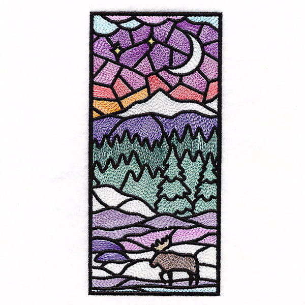 Stained Glass Winter Landscape Panel 3