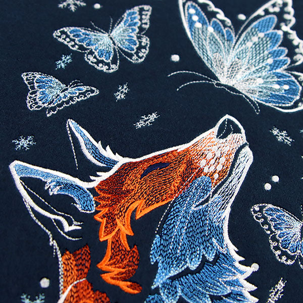 Winter Fox with Butterflies