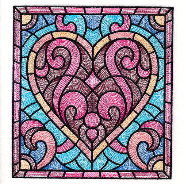 Heart Stained Glass Square