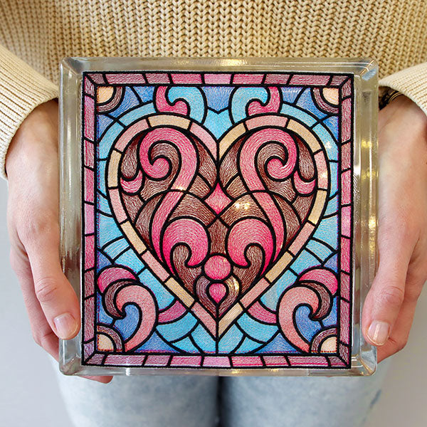 Heart Stained Glass Square