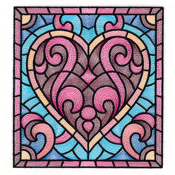 Heart Stained Glass Square