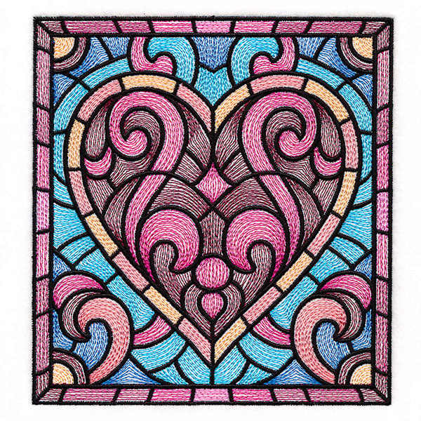 Heart Stained Glass Square