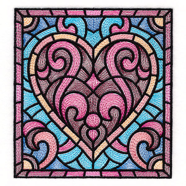 Heart Stained Glass Square