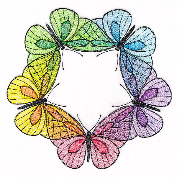 Rainbow Butterfly Wreath
