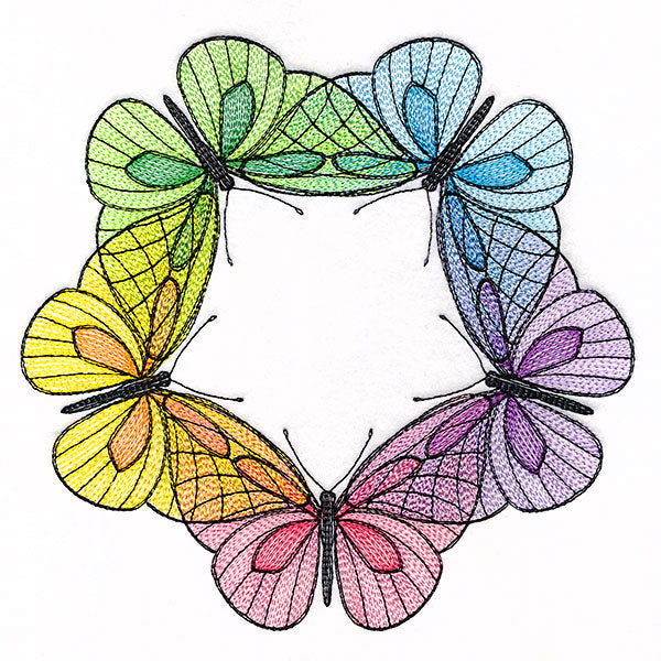 Rainbow Butterfly Wreath