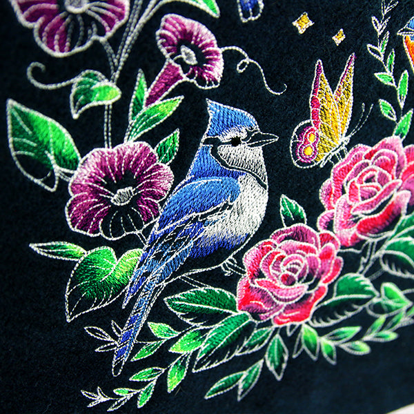 Midnight Garden & Birds Scene