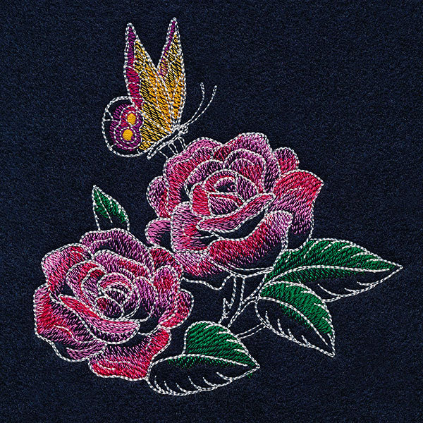 Midnight Garden Monarch & Roses Accent