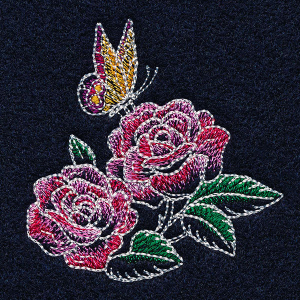 Midnight Garden Monarch & Roses Accent