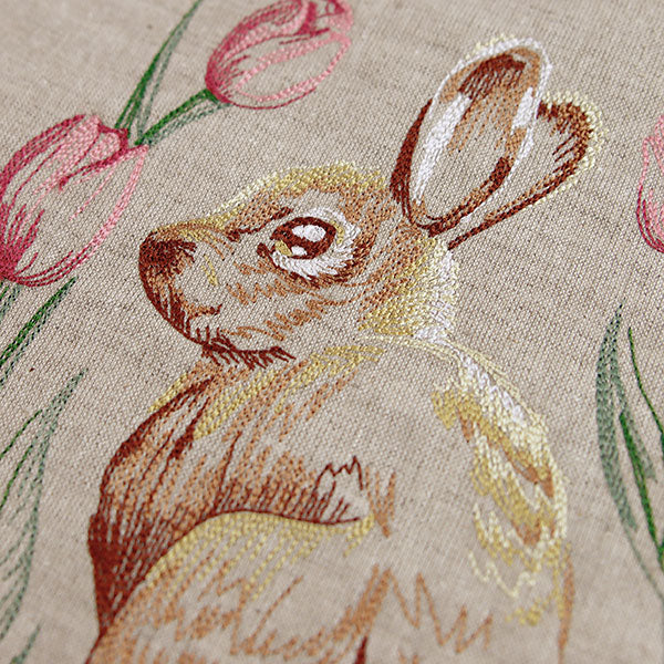 Spring Bunny in Tulips