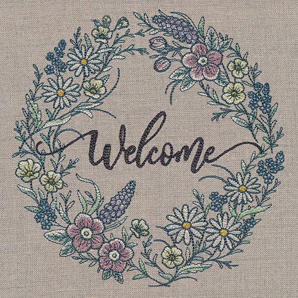 Welcome Spring Flowers Wreath