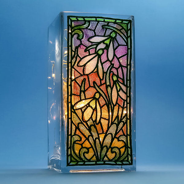 Snowdrops Stained Glass Panel