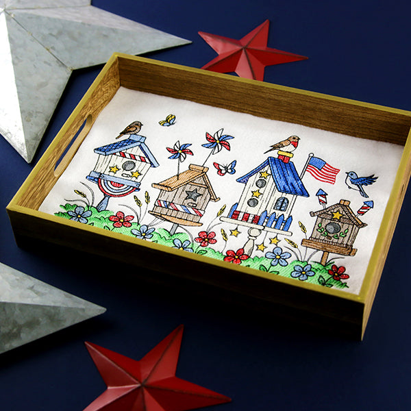 Americana Birdhouse Block Party Border
