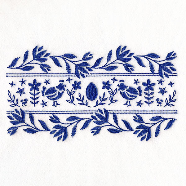 Folk Flowers Chicken Border