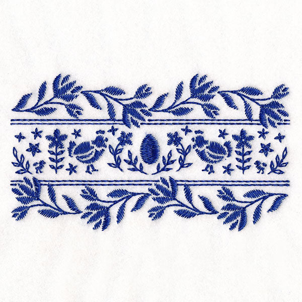 Folk Flowers Chicken Border