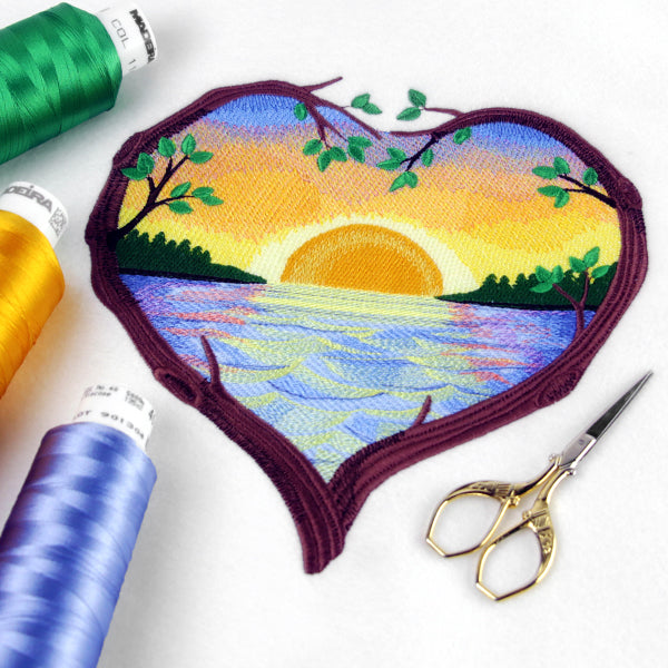 Sunset at the Lake Heart