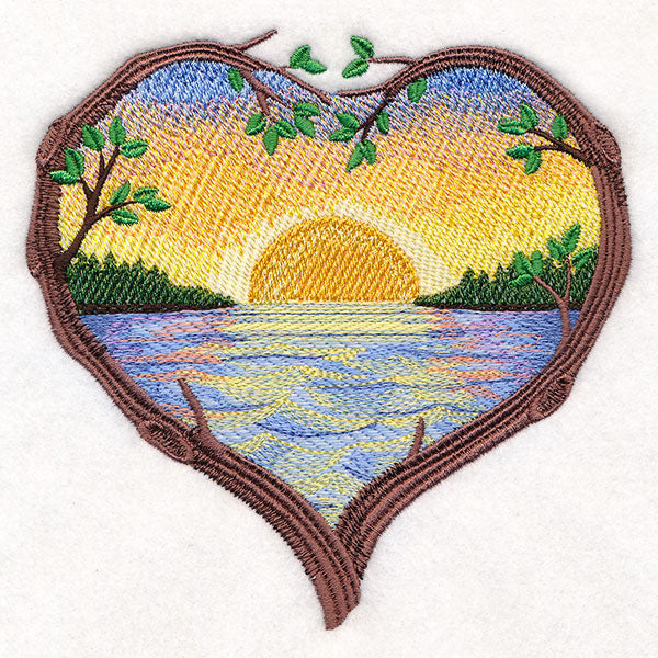 Sunset at the Lake Heart