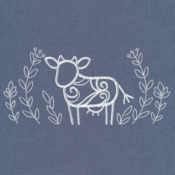 Rustic Cow with Laurel