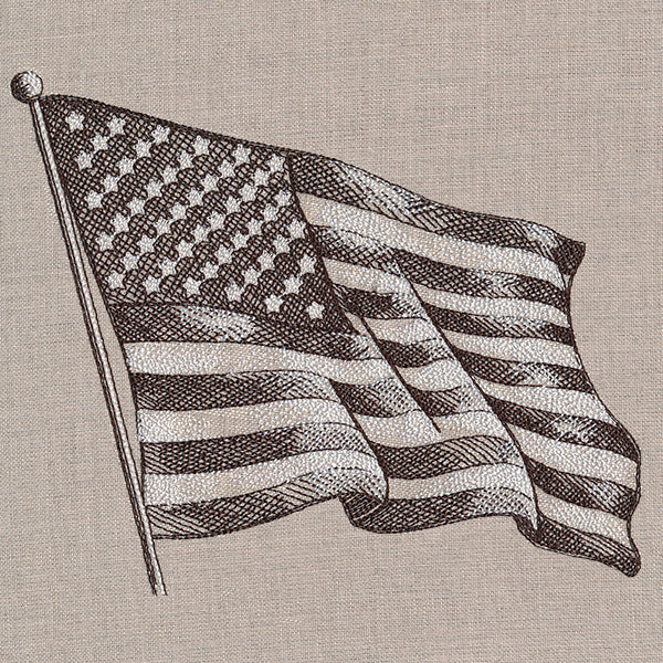 American Flag Etching