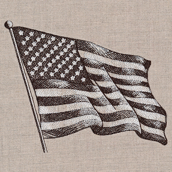 American Flag Etching