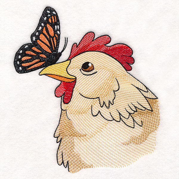 Curious Chicken and Monarch